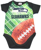 NFL Seattle Seahawks Bodysuit Field Print Size 0-3 Month Youth Gerber - £11.84 GBP