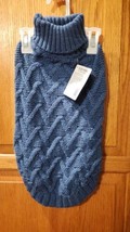 Top Paw Fashion Pet Cable Knit Dog Sweater Medium Teal - £8.60 GBP