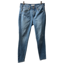 Sonoma Womens Curvy Skinny Slim Jeans Blue Distressed Light Wash Mid Rise 8 - £17.92 GBP