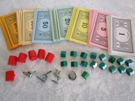 Monopoly Replacement 104 Game Pieces - Vintage, Authentic Excellent Condition - £9.53 GBP