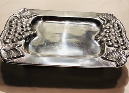 Vintage Rectangle Serving Tray 6”x12”in. Heavy Aluminum Casting Grape Pattern - £6.86 GBP