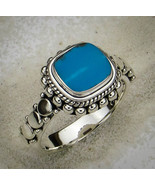 .925 Sterling Silver and Kingman Turquoise Ring Size 7 - $62.43 CAD