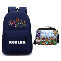 Roblox Backpack Package Summer Series Lunch Box Dark Blue Schoolbag Daypack - £40.08 GBP