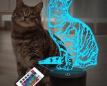 Cat Pet Gifts for Kids Girls,3D Illusion LED Cat Lamp Night Light with R... - $27.75
