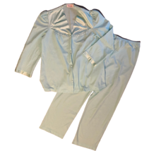 VTG  50s Vanity Fair Pajama Set Size M Long Sleeve Lightweight Satin Trim - $24.99