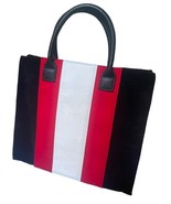 EUC LuLu Dharma Apex Velvet Black Red White Center Racing Stripe Large T... - $457.49 MXN
