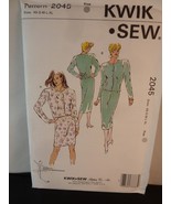 KWIK SEW 2045  LADIES TOP &amp; PULL ON SKIRT PATTERN  XS S M L XL Uncut - $8.31