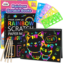Scratch Paper Art-Crafts Gift: 2 Pack Rainbow Notebooks Supplies Toys Ea... - €16,41 EUR