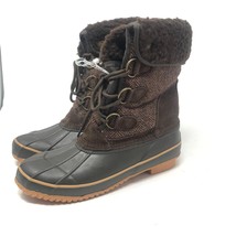 Khombu Corrine Brown Herringbone Winter Lace Up Cold Weather Snow Boots ... - $119.99