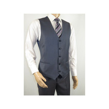 Men Suit BERLUSCONI Turkey 100% Italian Wool Super 180's 3pc Vested #Ber11 Blue image 7