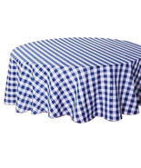 Tektrum 60&quot; Round Tablecloth-Waterproof/Wrinkle Free - Blue/White Checker - $29.06 CAD