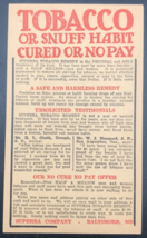 1920s Superba Co Quit Tobacco or Snuff Advertising Postcard Baltimore Maryland - £21.20 GBP
