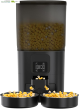 Black Automatic Cat Feeder for 2 Cats, 7L Timed Cat Dry Food Dispenser w... - $83.45