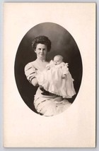 RPPC Victorian Mother Showing Off Her Baby Portrait Photo Postcard F47 - £11.55 GBP