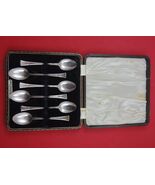 English Estate Sterling Silver Demitasse Spoon 6 spoons in fitted box  4... - €211,66 EUR