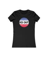 Ice Out Circular Logo Tee | Patriotic Stars red White Blue Women's T-Shirt - $29.39