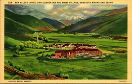 Challenger Inn Lodge Swiss Village Sun Valley ID Idaho UNP Linen Postcar... - £8.68 GBP