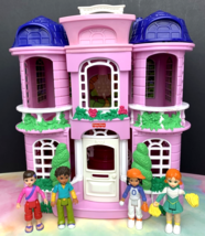 2001 Fisher Price Loving Family Sweet Streets Pink Victorian Mansion 4 F... - $19.79