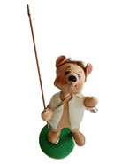 Vintage AnnaLee 8&quot; Fisherman Mouse w Pole &amp; Basket  - £8.52 GBP