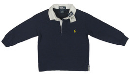 NEW Polo Ralph Lauren Boys Rugby Shirt!  4  *Navy with Yellow Polo Player* - £25.76 GBP