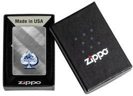 Crystalline Spade Design, Diagonal Weave Chrome Zippo Lighter - $523.78 MXN