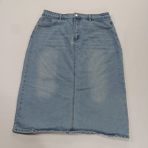 Allegra K Women's Denim Skirt Straight & Pencil Back Slit Blue Size XL image 11