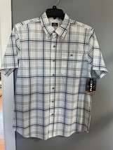 Ridgecut Men&#39;s Short Sleeve Plaid Shirt, Green/ White, NEW - $19.99