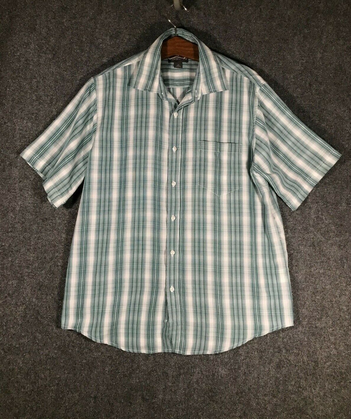 Covington Pocket Shirt Large Button Up Mens L Short Sleeve Regular Fit P... - $11.97
