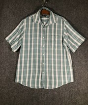 Covington Pocket Shirt Large Button Up Mens L Short Sleeve Regular Fit Plaid - £9.41 GBP