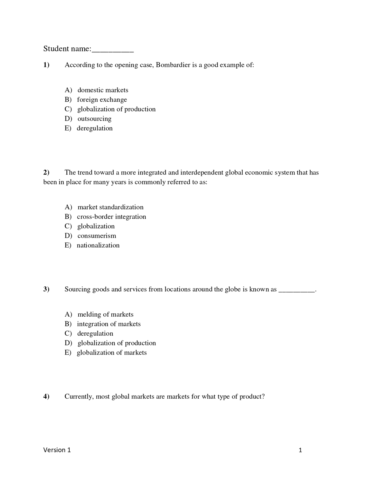 Test Bank For Global Business Today 7th Canadian Edition By Charles W. L... - $17.99