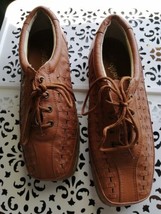 Angel steps lace up comfort shoes &#39;Camel&#39;, Women’s size 6WW (extra Wide)  - $21.00