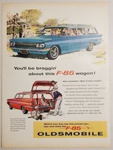 1961 Print Ad Oldsmobile F-85 Family Station Wagons Red &amp; Blue - £12.39 GBP