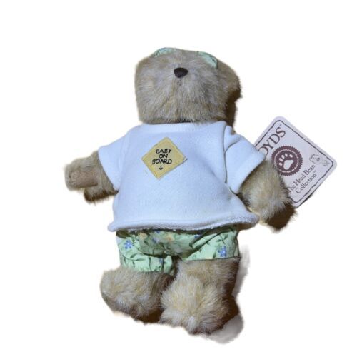 VTG Boyds Bear Head Bean “Ima Late” Pregnant Teddy 9” Plush Stuffed Animal Toy - $19.09