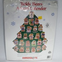 VTG 1991 Dimensions Teddy Bear Advent Calendar Plasticpoint Kit 9077 Complete - £27.38 GBP