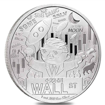 Wall Street Silver 1 oz .999 Fine Silver Squeeze Blockchain Crypto with Capsule - £31.60 GBP