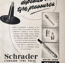 1954 Schrader Tire Valve Earls Court Motor Show Advertisement Automobili... - $559.01 MXN