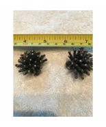 Vintage silver sea urchin clip earrings mid century modern pair not marked - £38.31 GBP