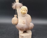 Signed Carved Soapstone Alaskan Canadian Smiling Inuit Yupik Norman Young? - $197.99