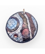 Polymer Clay Artisan Round Pendant Maia Horvath Signed Wearable Art Jewelry - $34.99