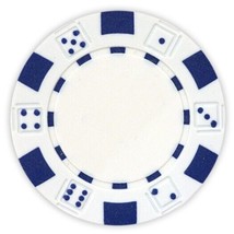 50 Da Vinci 11.5 gram Dice Striped Poker Chips, Standard Casino Size, White - $13.99