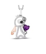 Enchanted Disney Amethyst &amp; Diamond Lilo And Stitch Pendant Disney Lilo ... - $154.37 CAD