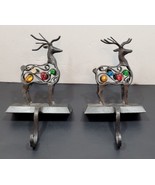 9&quot; Reindeer Stocking Holders Hanging Shelf/Mantel Christmas Decor - Lot ... - £40.38 GBP