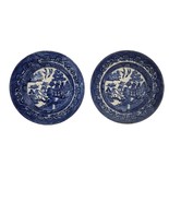 2 Staffordshire Antique Blue Willow Salad Plates H&amp;A England 8.25&quot; STAMPED! - $32.13 CAD