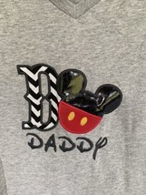 Mickey Mouse Daddy T-Shirt Large Short Sleeve V-Neck Shirt Gray Red Blac... - £2.98 GBP
