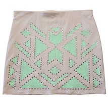 Express Studded Aztec Design Mini Skirt Womens Small Tan Green Geometric... - £3.71 GBP