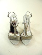 Unze London Womens Silver High Heel Rhinestone Strappy Evening Sandals S... - £27.10 GBP