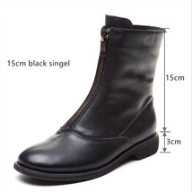 Classic Thick heel Martin boots front zipper guidi boots women new autumn Britis - £57.27 GBP