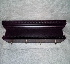 12&quot; Mahogany Wooden Key Holder Floating Wall Shelf - $35.00