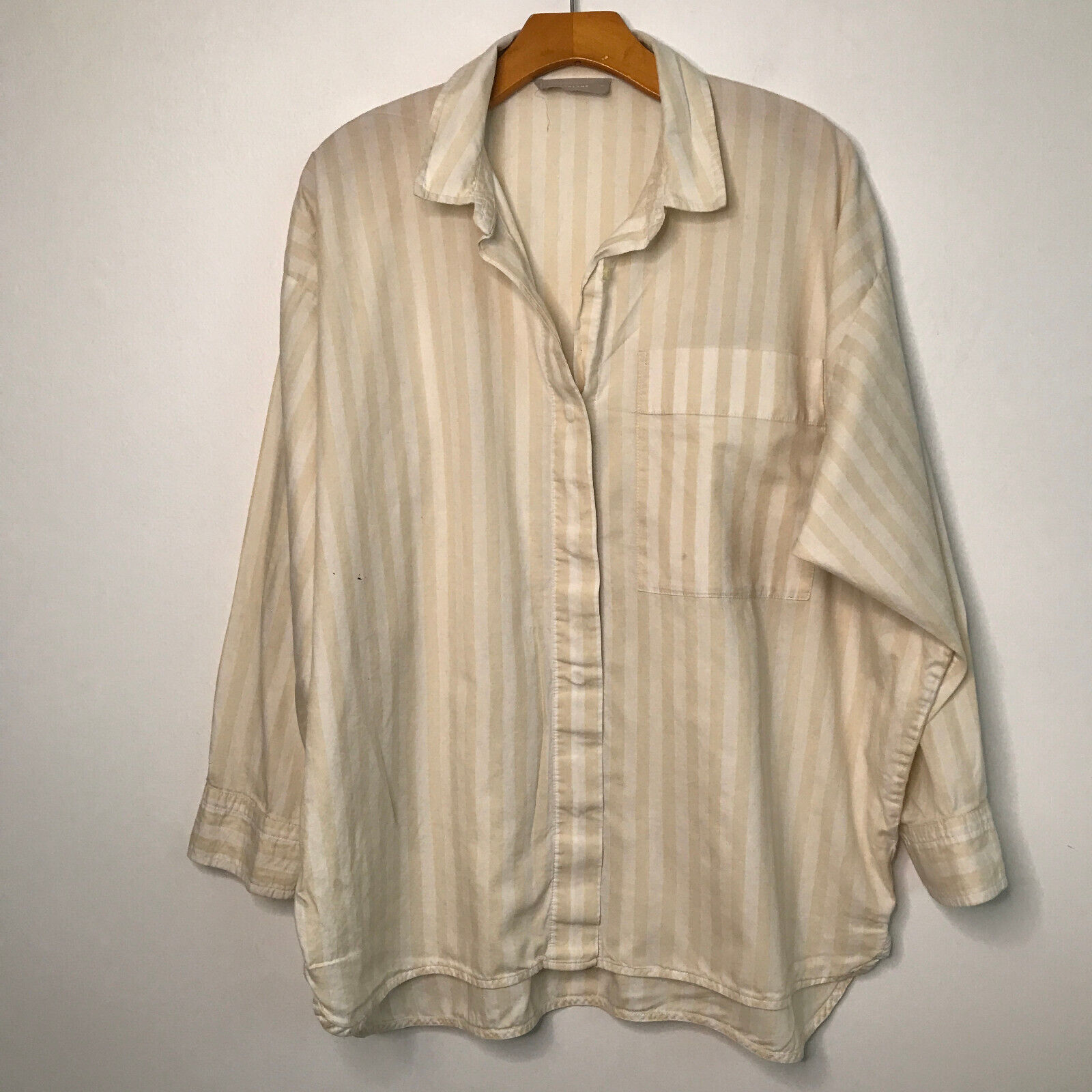 Primary image for Everlane Shirt M Ivory Stripe Long Sleeve Button Down Slouchy Blouse