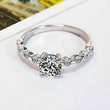 1.52Ct White Round Excellent Cut Diamond Engagement Ring in Real 14k White Gold - $243.84